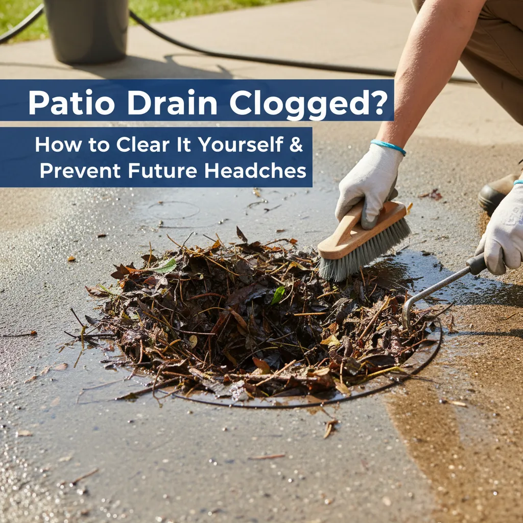 featured image for Patio Drain Clogged? How to Clear It Yourself & Prevent Future Headaches