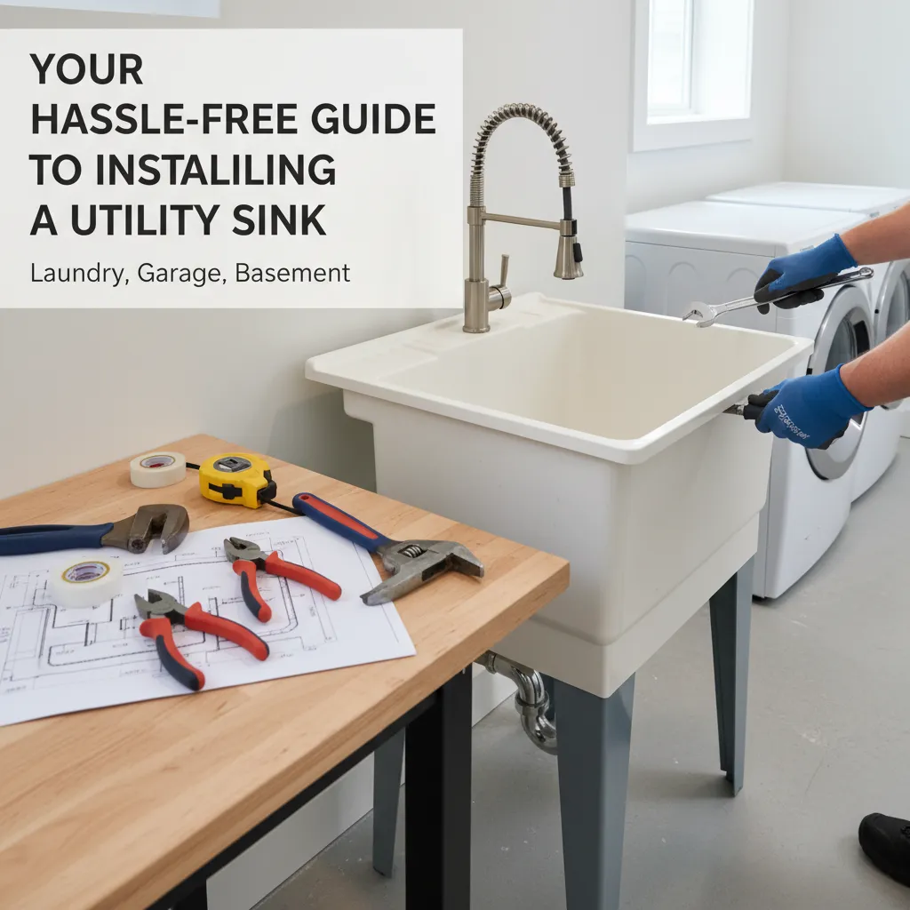 featured image for Your Hassle-Free Guide to Installing a Utility Sink (Laundry, Garage, Basement)